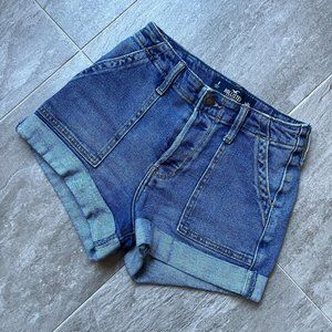 Hollister High-Rise Denim Mom Shorts 3"